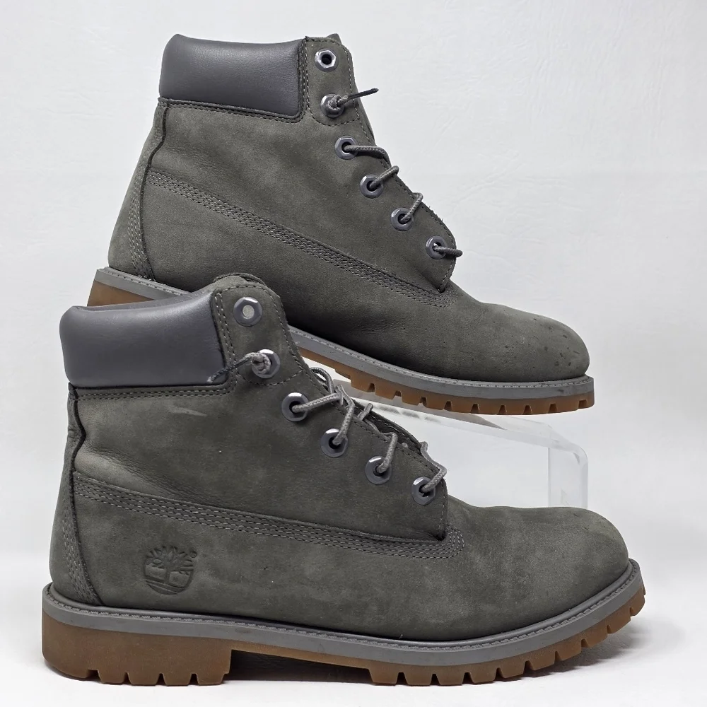 Timberland 6” Premium Waterproof 200G Insulated Boots Olive A0330 Boys US Size 7
